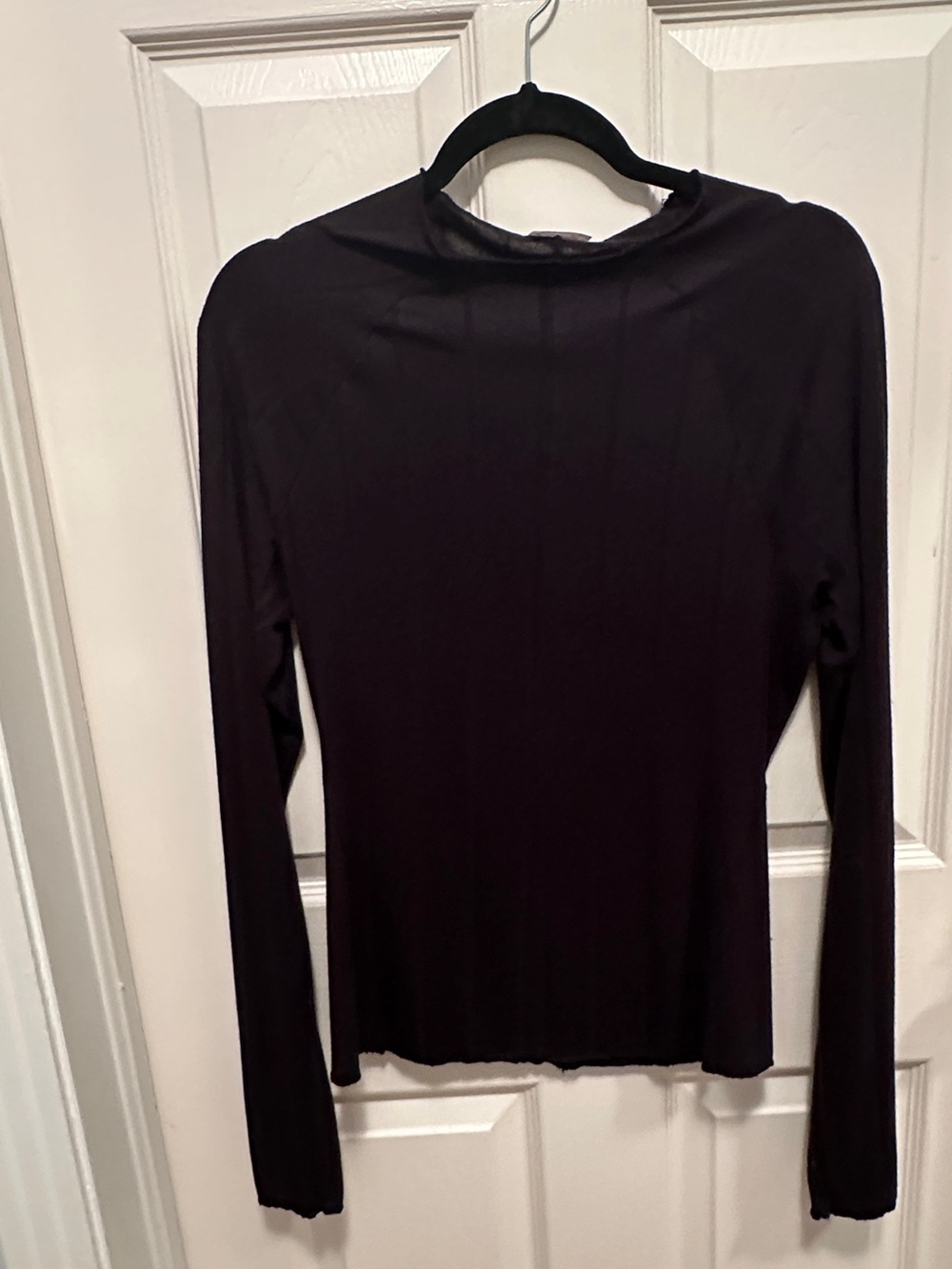 Free People Women's Black Long-Sleeve muck Neck Top